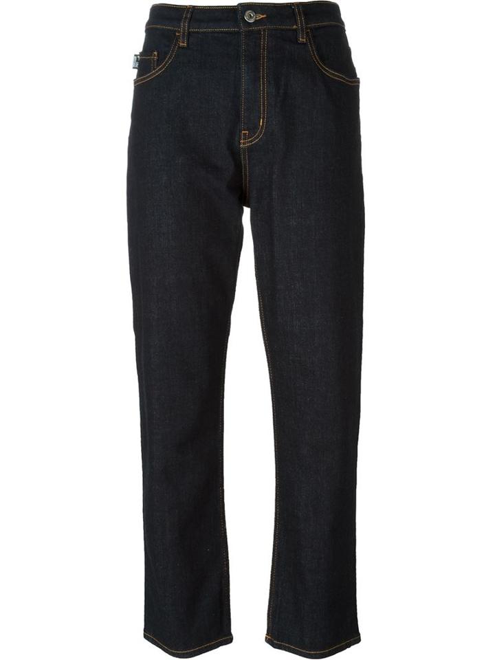 Love Moschino Cropped Jeans, Women's, Size: 26, Blue, Cotton/spandex/elastane