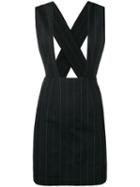 Comme Des Garçons Pre-owned Pinstriped Dungaree Skirt - Black