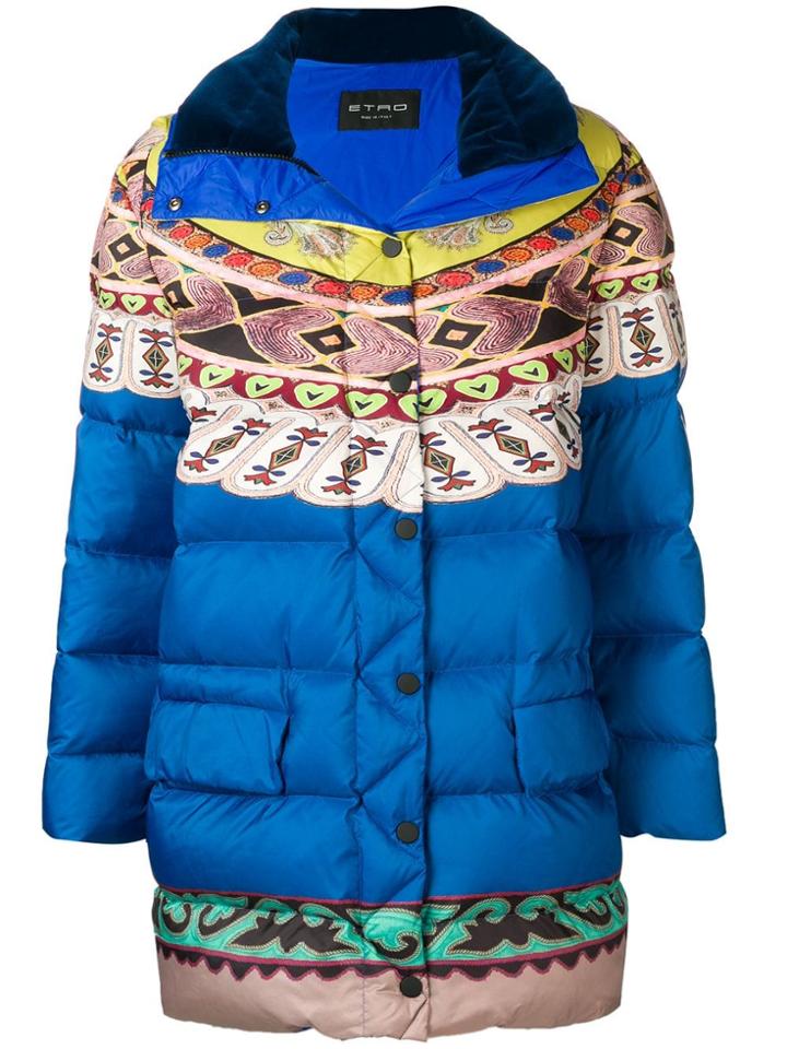 Etro Loose Padded Jacket - Blue
