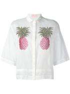 Giamba Pineapple Print Shirt, Women's, Size: 42, White, Cotton