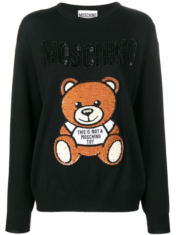 Moschino Logo Printed Jumper - Black
