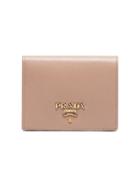 Prada Pink Prada Leather Logo Wallet - Neutrals