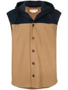 Marni Hooded Colour Block Waistcoat - Brown