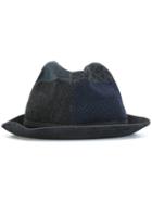 Etro Patchwork Hat, Men's, Size: Large, Blue, Silk/lamb Skin/wool