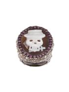 Amedeo Embossed Skull Ring, Women's, Size: 7 1/4, Pink/purple
