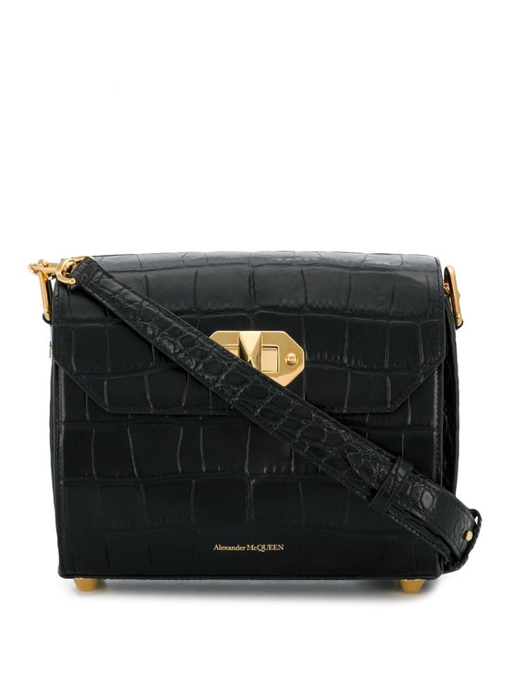 Alexander Mcqueen Twist-lock Fastening Shoulder Bag - Black