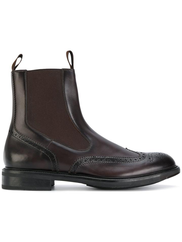 Santoni Elasticated Ankle Boots - Brown