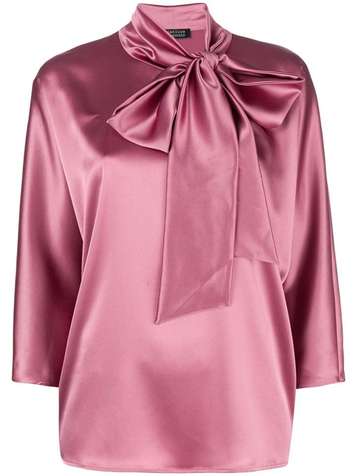 Gianluca Capannolo Bow Tie Blouse - Pink & Purple