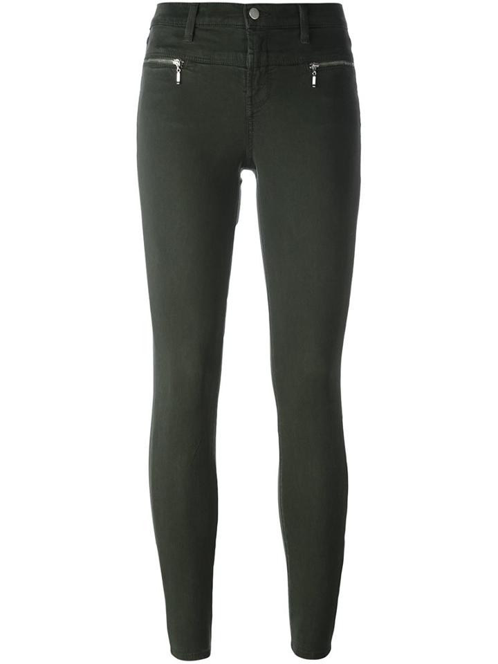 J Brand 'miranda' Skinny Trousers, Women's, Size: 26, Green, Cotton/spandex/elastane/lyocell