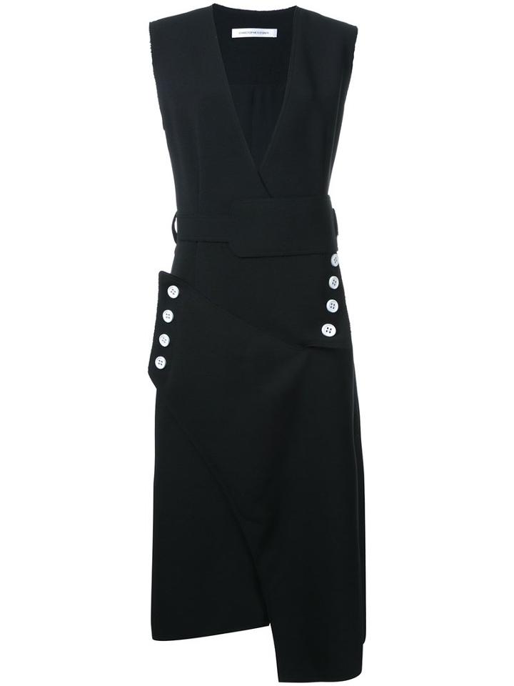 Christopher Esber V-neck Dress, Women's, Size: 10, Black, Polyester/spandex/elastane