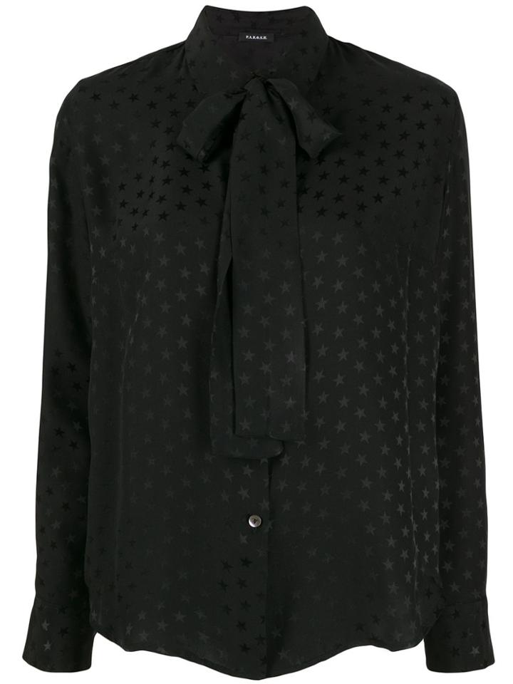 P.a.r.o.s.h. Star Pussy Bow Blouse - Black