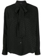 P.a.r.o.s.h. Star Pussy Bow Blouse - Black
