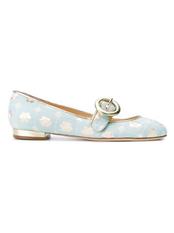 Liudmila Primary Floral Leather Mary Jane Flats