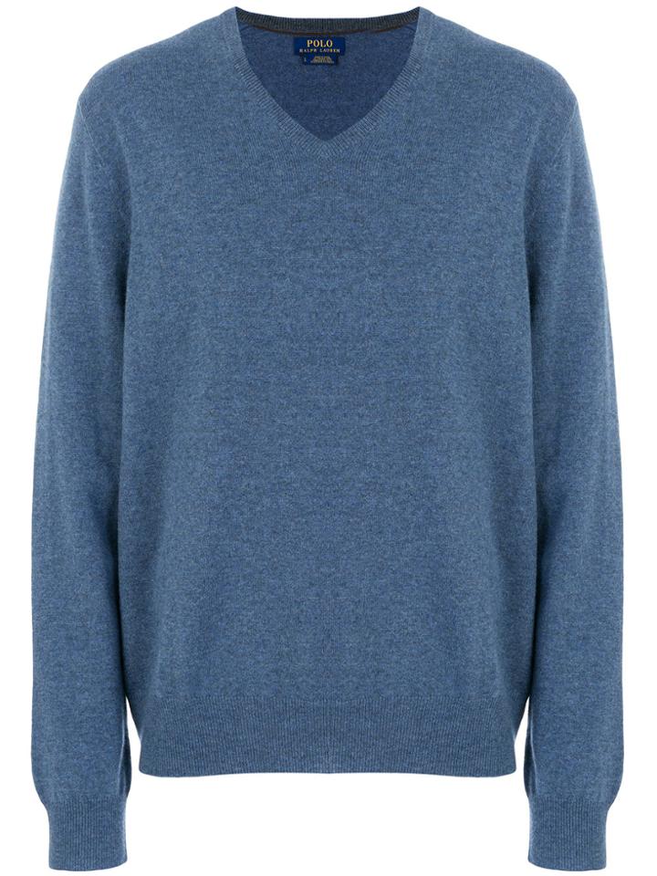Polo Ralph Lauren Regular Fit V-neck Jumper - Blue