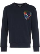 Alexander Mcqueen Amcq Embr Skull Swt Nvy - Blue