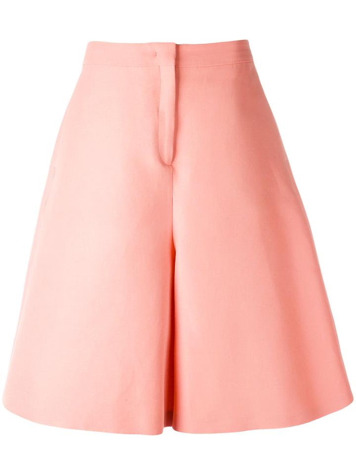 No21 Wide Leg Shorts, Women's, Size: 38, Pink/purple, Cotton