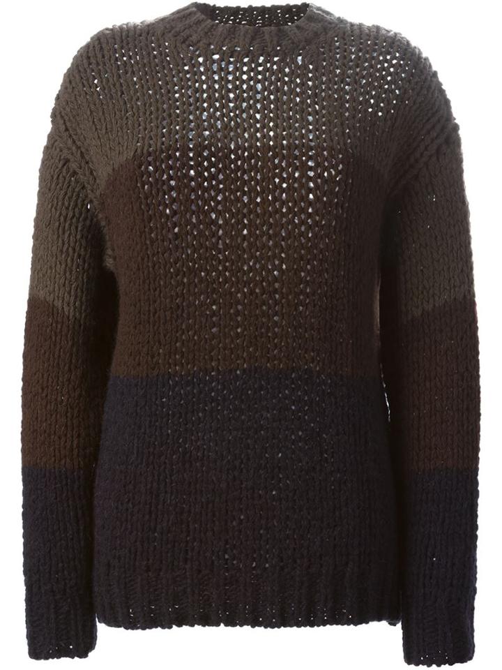 Marni Colour Block Sweater, Women's, Size: 38, Brown, Wool/alpaca