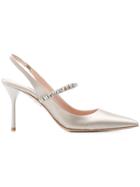 Miu Miu Satin Slingback Pumps - Grey