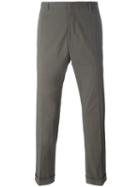 Jil Sander Cuffed Trousers, Men's, Size: 48, Grey, Cotton/spandex/elastane