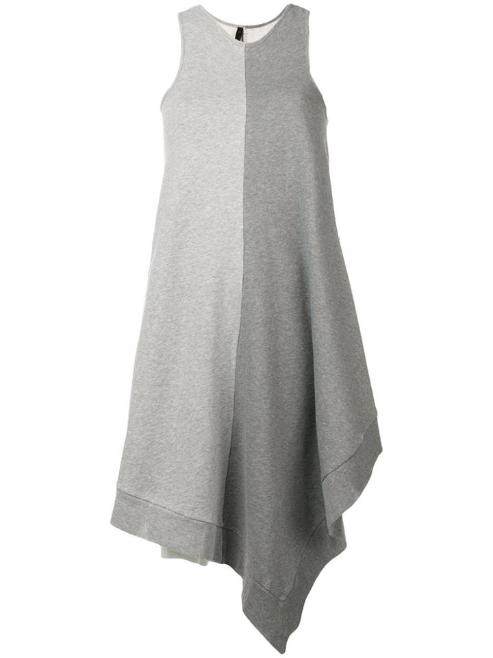Unravel Project Colour Block Asymmetric Dress - Grey