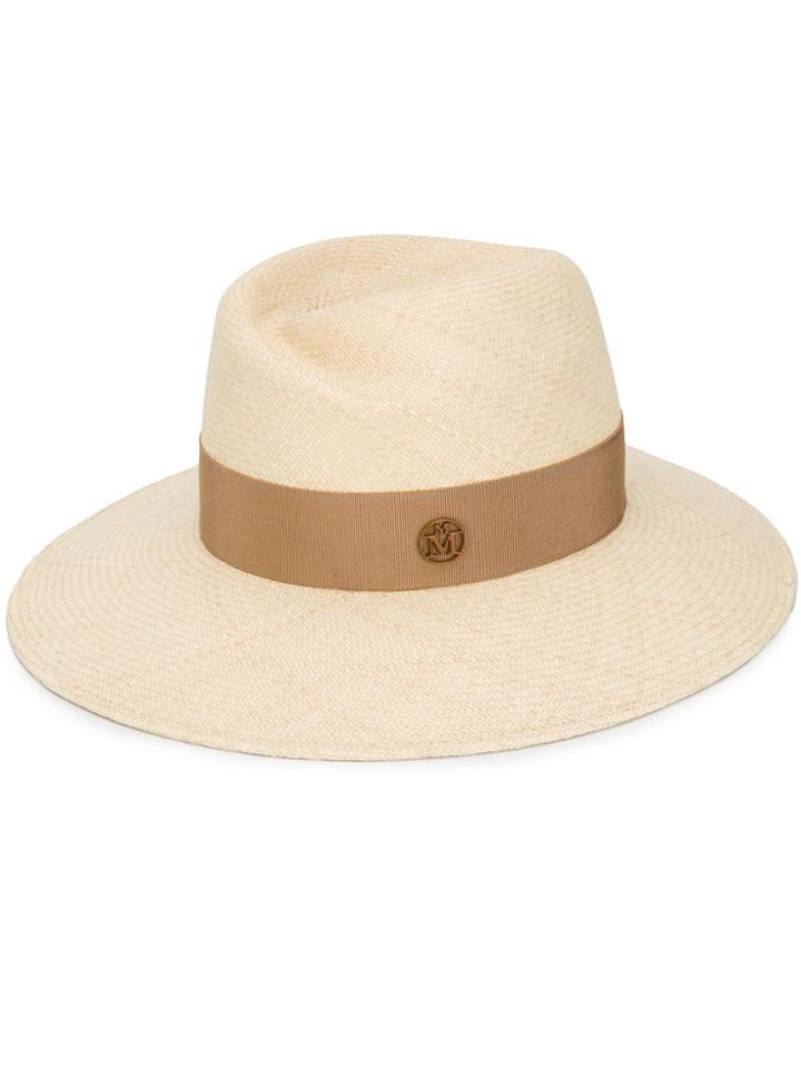 Maison Michel Woven Band Hat - Neutrals