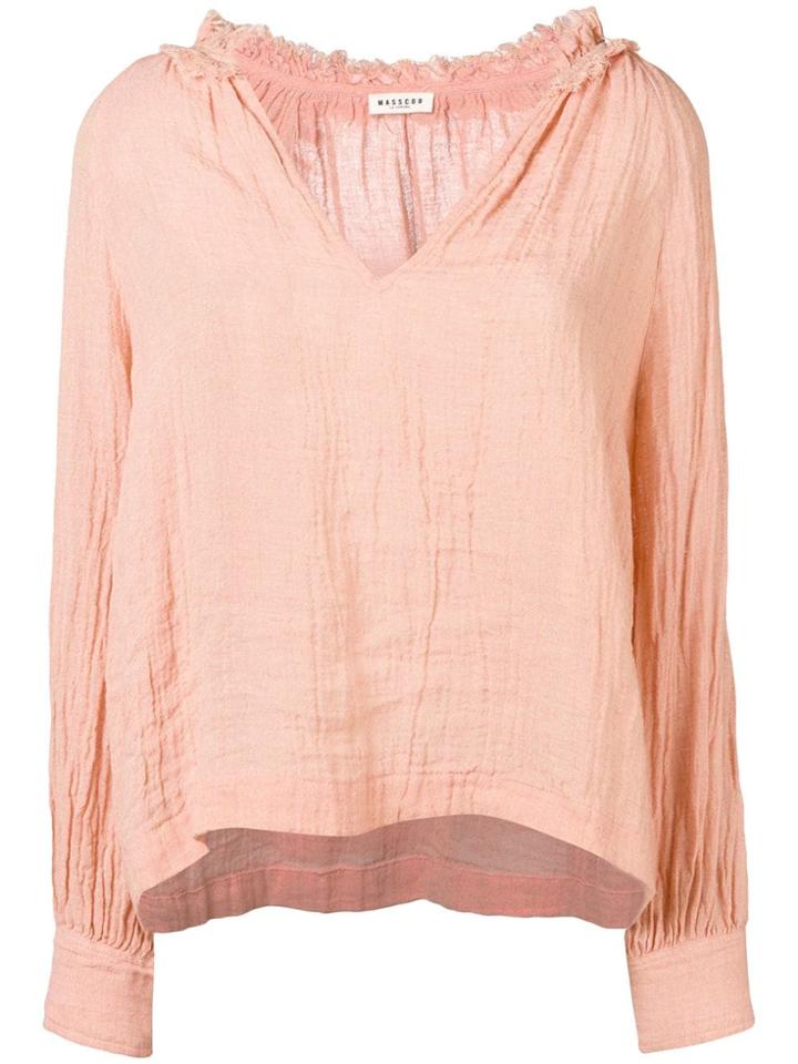 Masscob V-neck Loose Fit Blouse - Orange