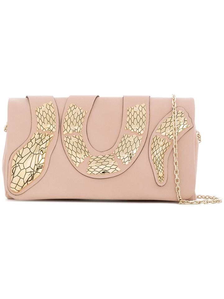Red Valentino Snake Embellished Bag - Pink & Purple
