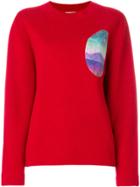 Aalto Graphic-print Patch Sweater - Red