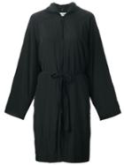 Ann Demeulemeester Blanche Hooded Waist Tie Coat, Women's, Size: 38, Black, Cotton/polyester/polyurethane/rayon