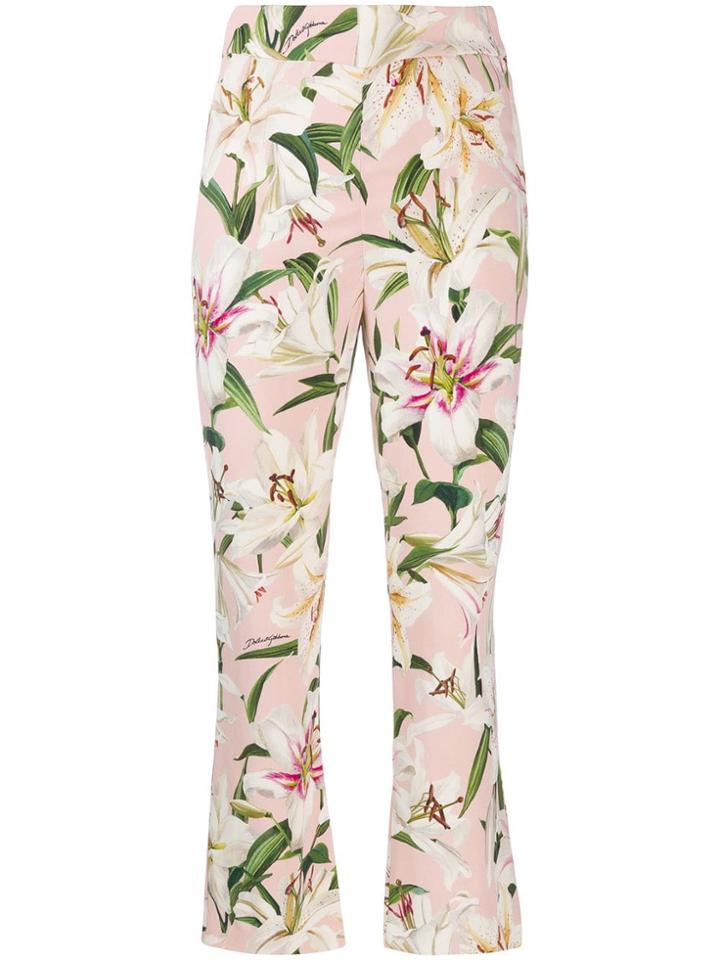 Dolce & Gabbana Floral Print Trousers - Pink