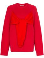 Christopher Kane Tie-front Knitted Sweater - Red
