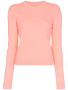 The Elder Statesman Neon Pink Billy Cropped Knitted Cashmere Jumper