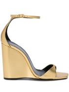 Saint Laurent Wedge Sandals - Gold