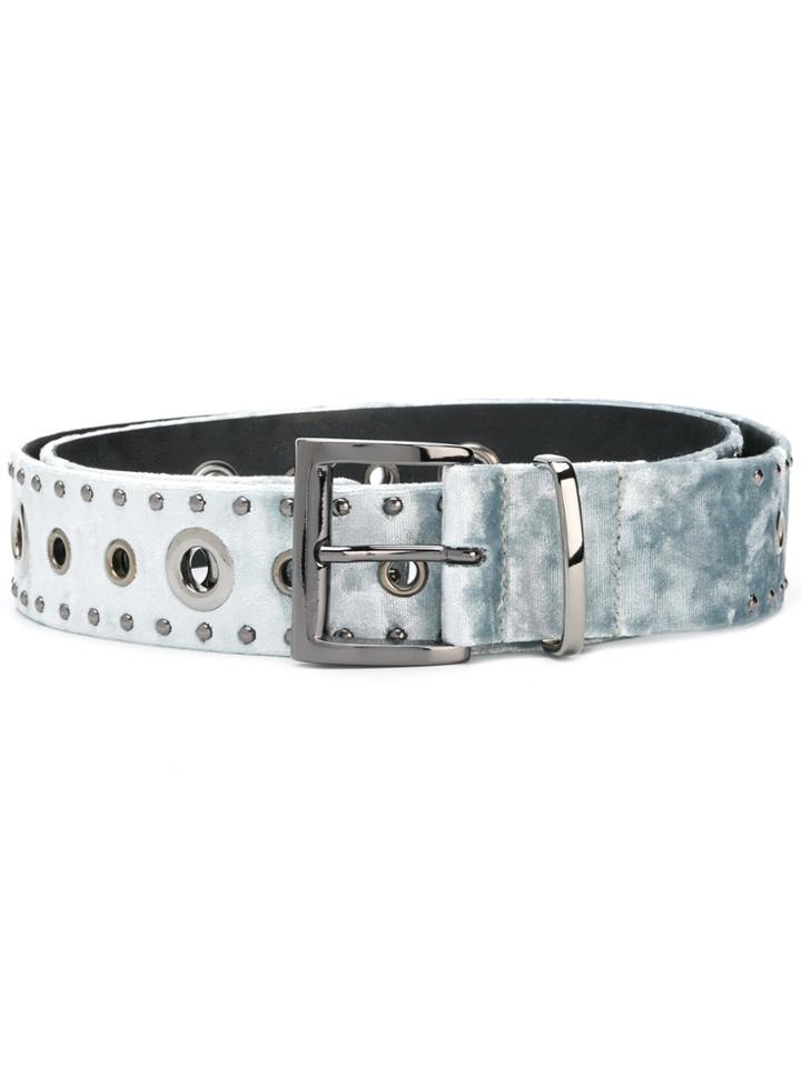 Dorothee Schumacher Silver Studded Mid-width Belt - Blue