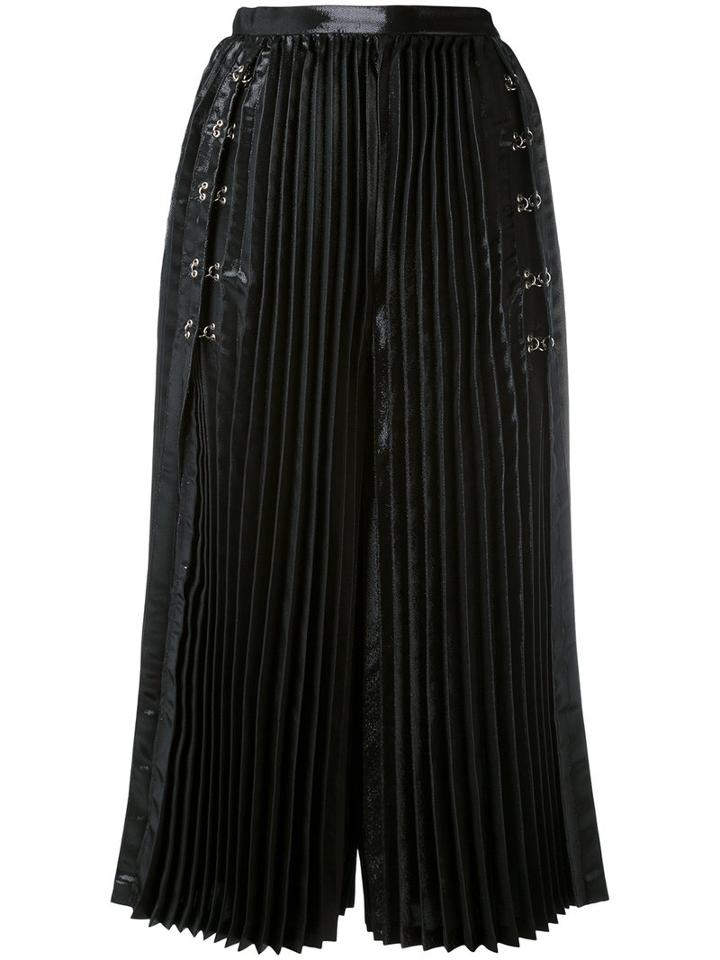 Comme Des Garçons Noir Kei Ninomiya - Pleated Wide Leg Culottes - Women - Polyester/cupro - S, Black, Polyester/cupro