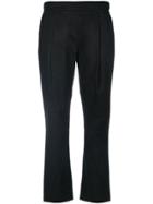 Semicouture Cropped Pleated Trousers - Black