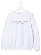 Philosophy Di Lorenzo Serafini Kids Teen Embellished Logo Sweatshirt -