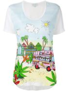 Mira Mikati - Floral T-shirt - Women - Linen/flax - 36, Women's, White, Linen/flax