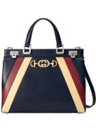 Gucci Gucci Zumi Smooth Leather Medium Top Handle Bag - Blue