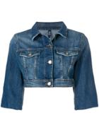 Liu Jo Cropped Denim Jacket - Blue