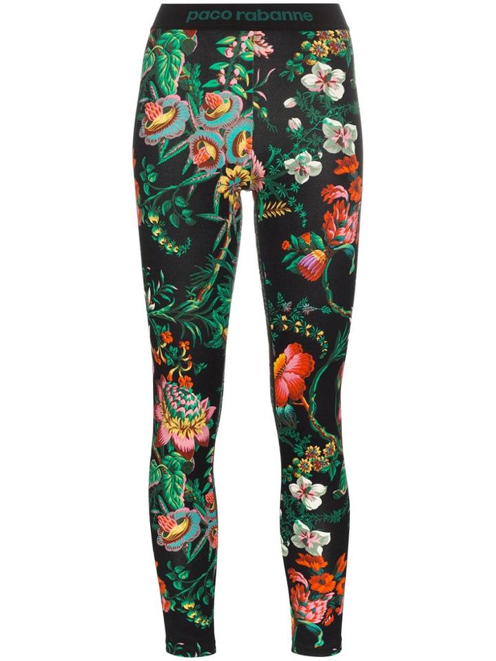 Paco Rabanne Floral Print Leggings - V012 Multicoloured: