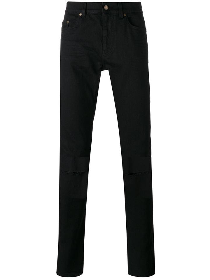 Saint Laurent - Denim Distressed Jeans - Men - Cotton/spandex/elastane - 33, Black, Cotton/spandex/elastane