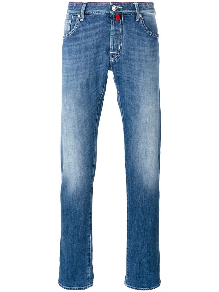 Jacob Cohen Stonewashed Slim-fit Jeans, Men's, Size: 36, Blue, Cotton/spandex/elastane