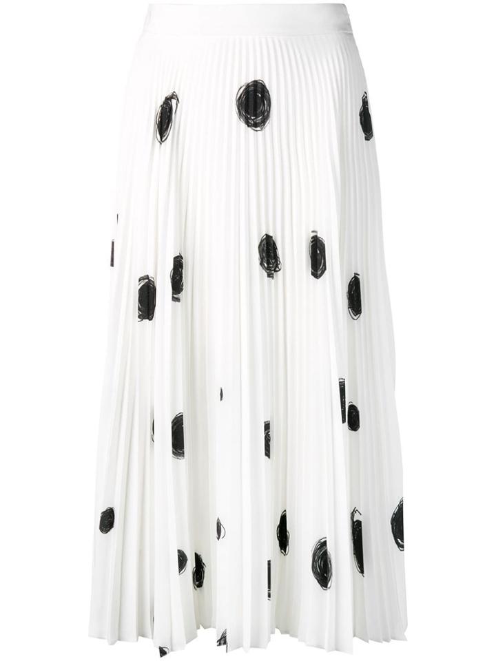 Christopher Kane Dot Print Pleated Skirt - White