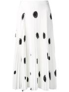Christopher Kane Dot Print Pleated Skirt - White
