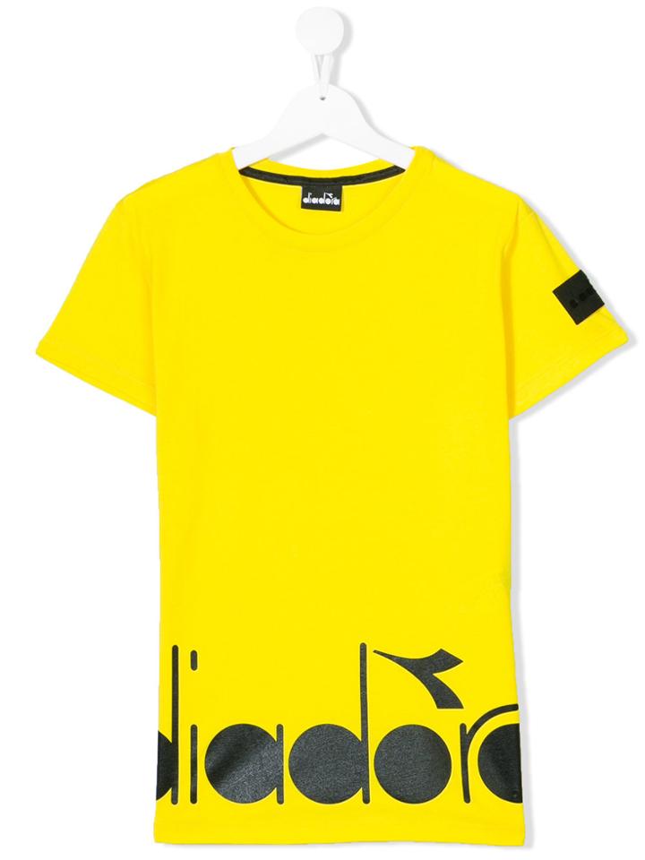 Diadora Junior Logo Print T-shirt - Yellow & Orange