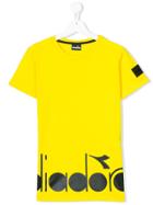 Diadora Junior Logo Print T-shirt - Yellow & Orange