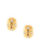 Kenneth Jay Lane Crystal Embellished Hoop Earrings - Gold