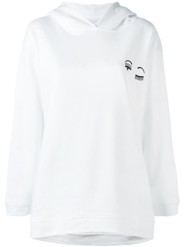 Chiara Ferragni Wink Patch Hoodie - White