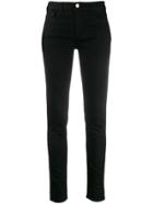 Emporio Armani Logo Patch Low-rise Skinny Jeans - Black